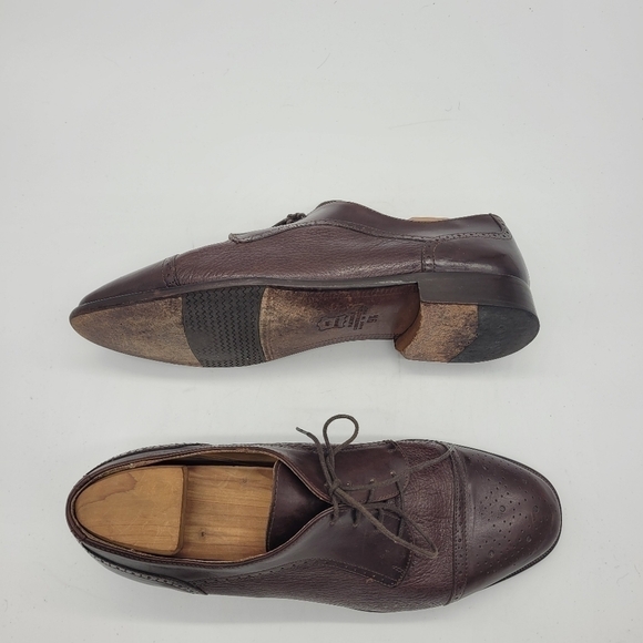 Vito Rufolo 4393-02 Oxford Cap Toe Brown Leather Men\'s Shoes 9.5 Made in ?? main image 14